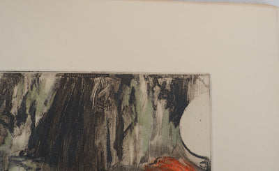 AF Edgar DEGAS: Model with arched back, Original engraving, 1935
