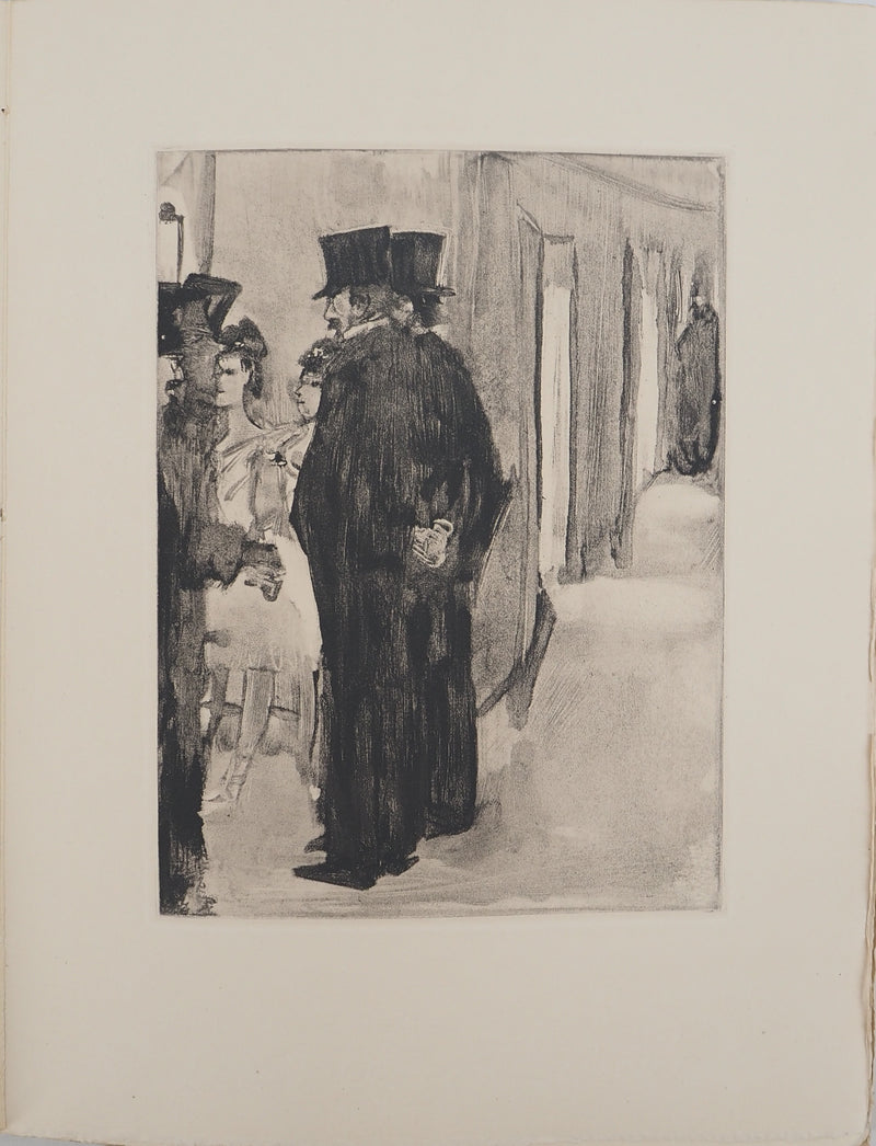 AF Edgar DEGAS: Model with arched back, Original engraving, 1935