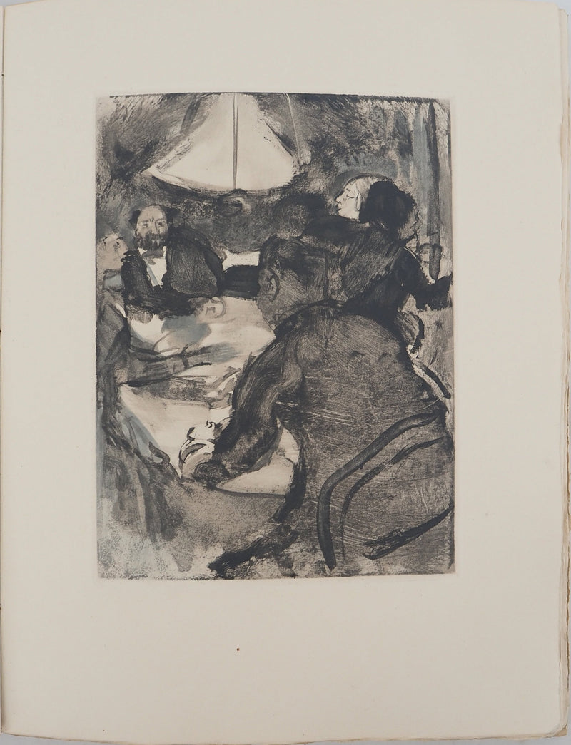 AF Edgar DEGAS: Model with arched back, Original engraving, 1935