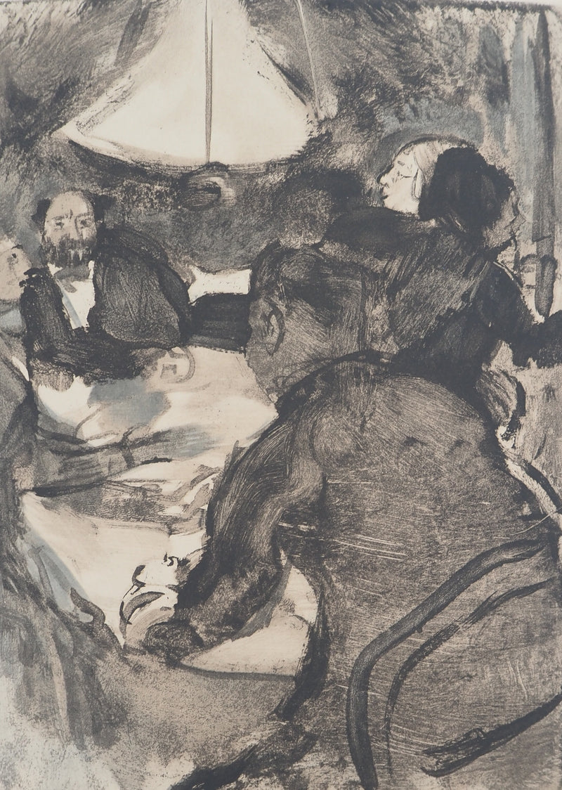 AF Edgar DEGAS: Model with arched back, Original engraving, 1935