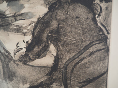 AF Edgar DEGAS: Model with arched back, Original engraving, 1935