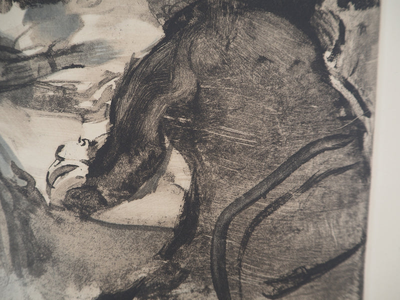 AF Edgar DEGAS: Model with arched back, Original engraving, 1935