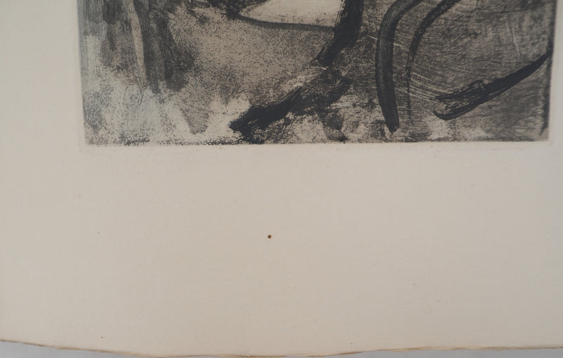 AF Edgar DEGAS: Model with arched back, Original engraving, 1935
