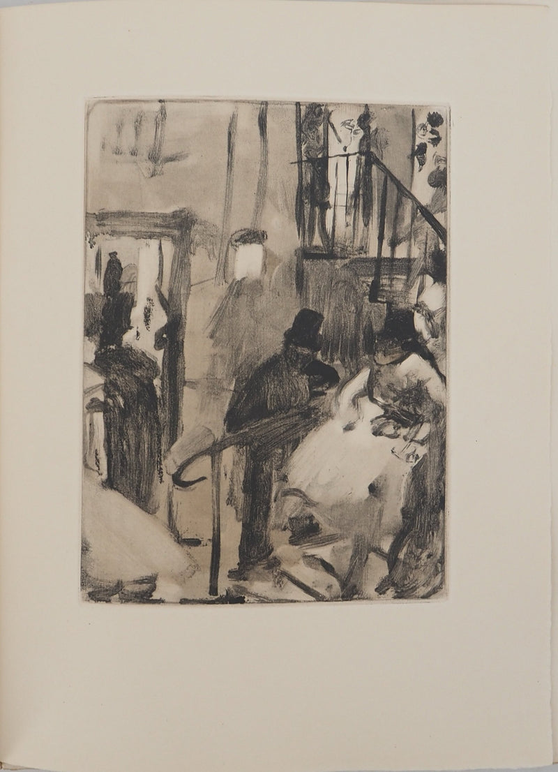 AF Edgar DEGAS: Model with arched back, Original engraving, 1935