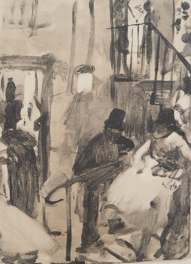 AF Edgar DEGAS: Model with arched back, Original engraving, 1935