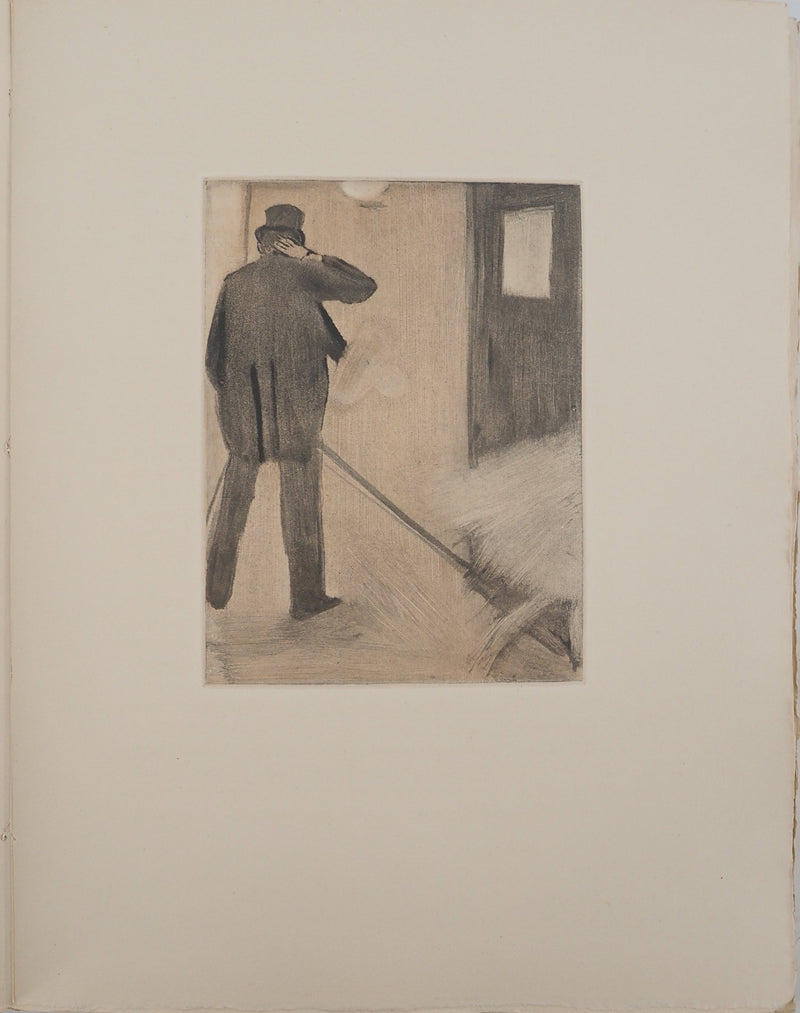 AF Edgar DEGAS: Model with arched back, Original engraving, 1935
