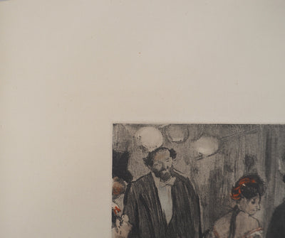 AF Edgar DEGAS: Model with arched back, Original engraving, 1935