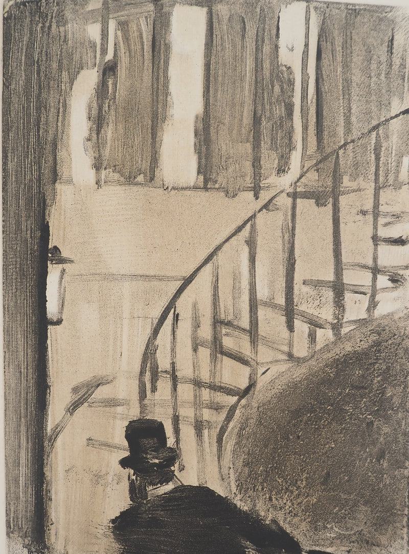 AF Edgar DEGAS: Model with arched back, Original engraving, 1935