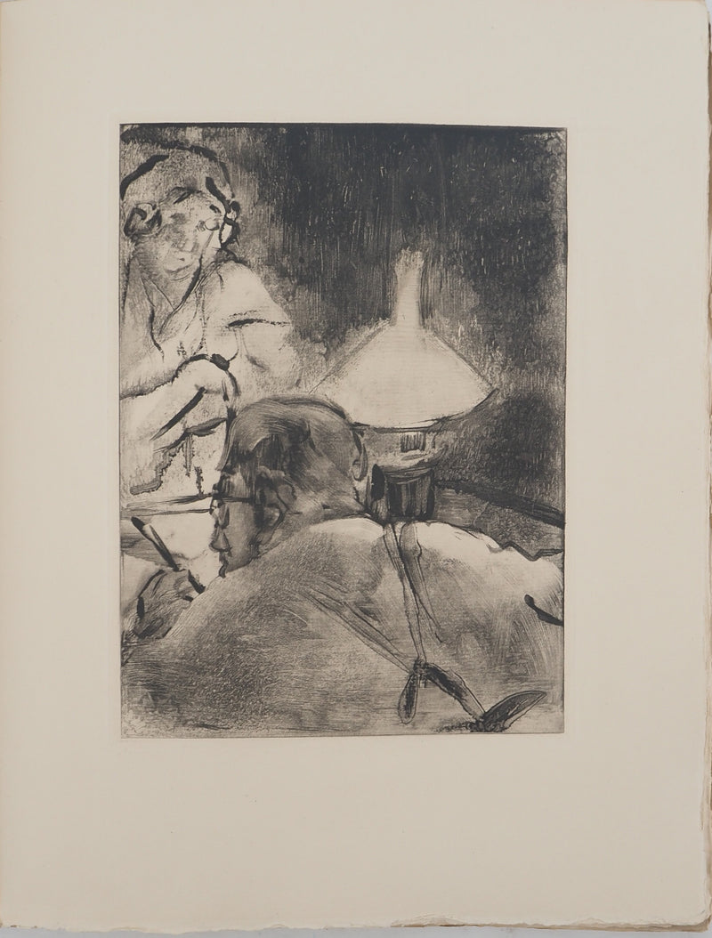AF Edgar DEGAS: Model with arched back, Original engraving, 1935
