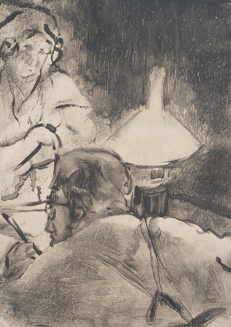 AF Edgar DEGAS: Model with arched back, Original engraving, 1935