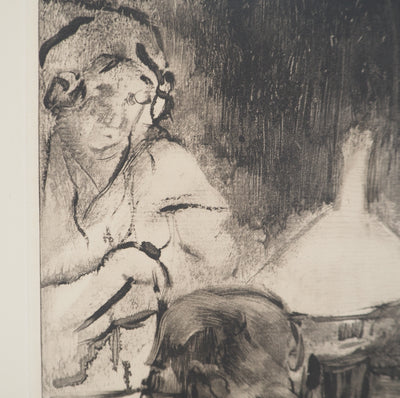 AF Edgar DEGAS: Model with arched back, Original engraving, 1935