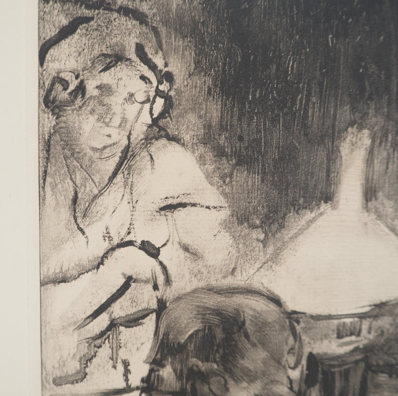 AF Edgar DEGAS: Model with arched back, Original engraving, 1935