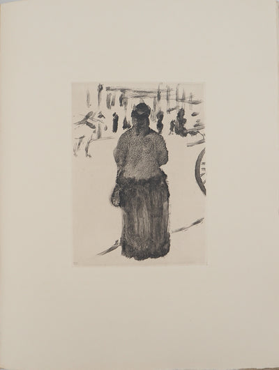 AF Edgar DEGAS: Model with arched back, Original engraving, 1935