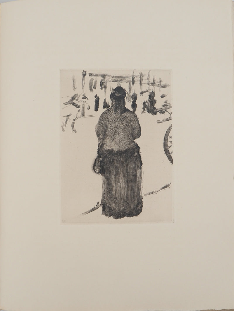 AF Edgar DEGAS: Model with arched back, Original engraving, 1935