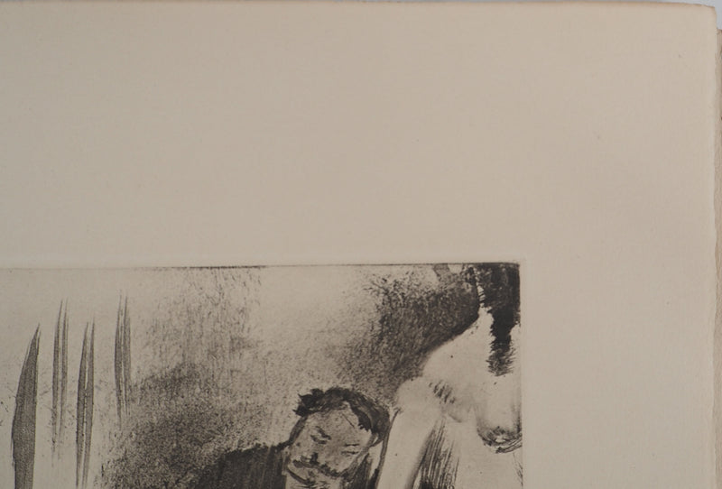 AF Edgar DEGAS: Model with arched back, Original engraving, 1935
