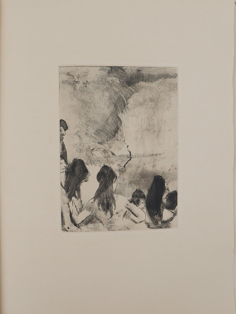 AF Edgar DEGAS: Model with arched back, Original engraving, 1935