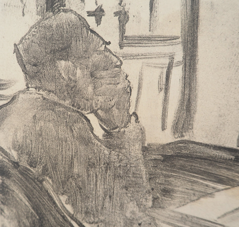 AF Edgar DEGAS: Model with arched back, Original engraving, 1935