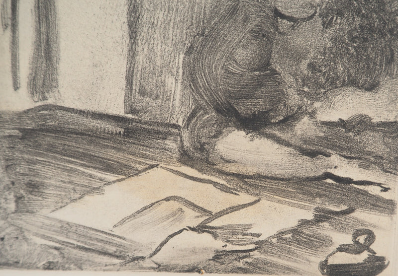 AF Edgar DEGAS: Model with arched back, Original engraving, 1935