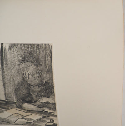 AF Edgar DEGAS: Model with arched back, Original engraving, 1935