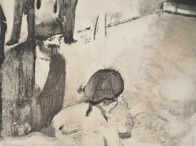 AF Edgar DEGAS: Model with arched back, Original engraving, 1935