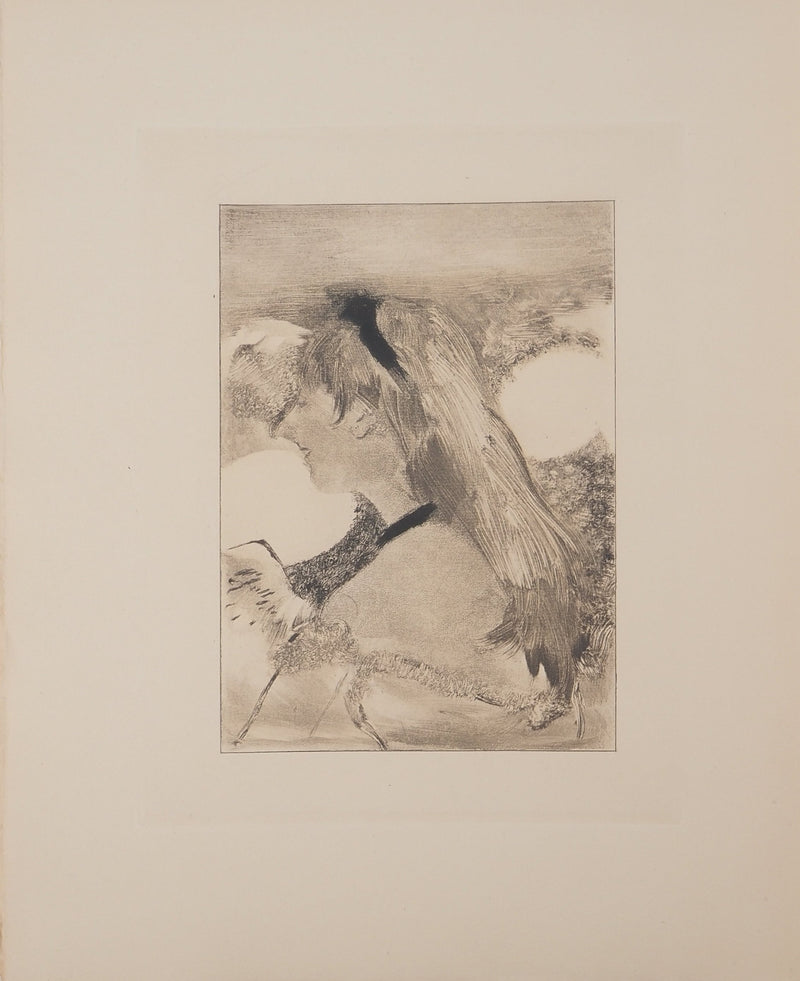 AF Edgar DEGAS: Model with arched back, Original engraving, 1935
