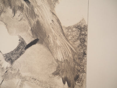 AF Edgar DEGAS: Model with arched back, Original engraving, 1935