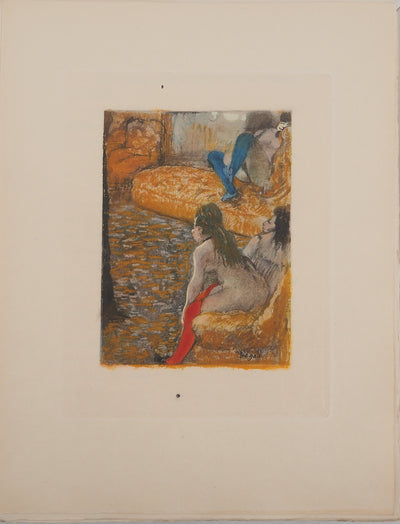 AF Edgar DEGAS: Model with arched back, Original engraving, 1935