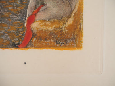 AF Edgar DEGAS: Model with arched back, Original engraving, 1935