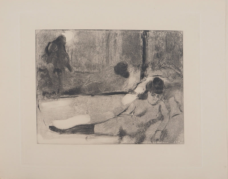 AF Edgar DEGAS: Model with arched back, Original engraving, 1935