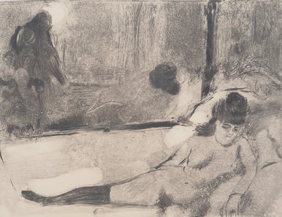 AF Edgar DEGAS: Model with arched back, Original engraving, 1935