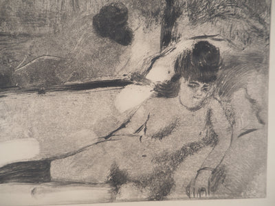 AF Edgar DEGAS: Model with arched back, Original engraving, 1935
