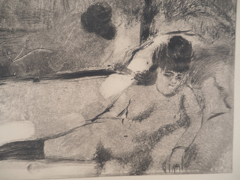 AF Edgar DEGAS: Model with arched back, Original engraving, 1935