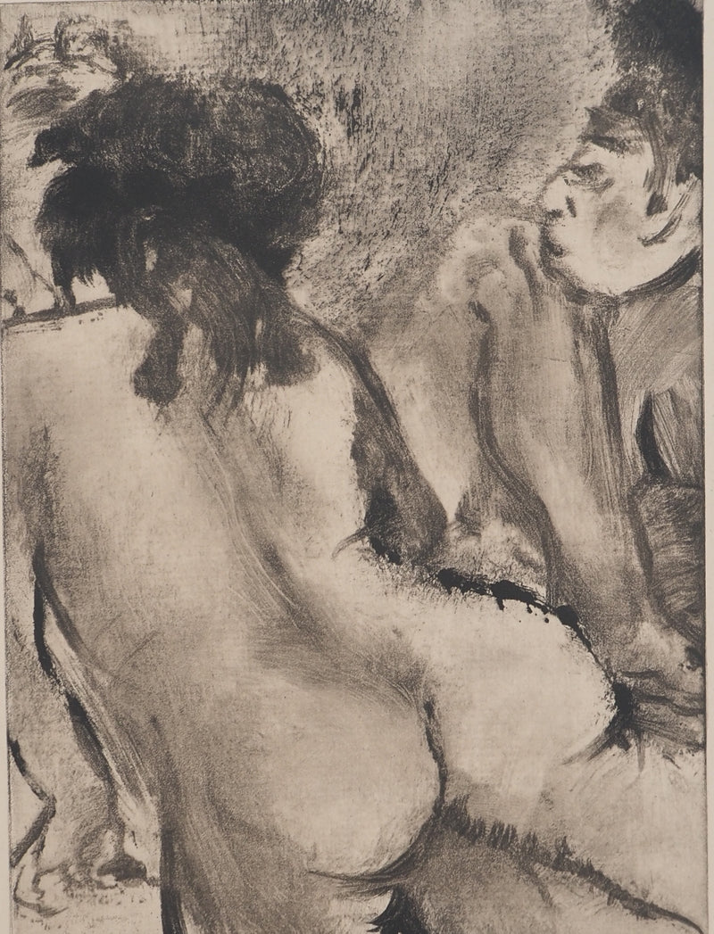 AF Edgar DEGAS: Model with arched back, Original engraving, 1935