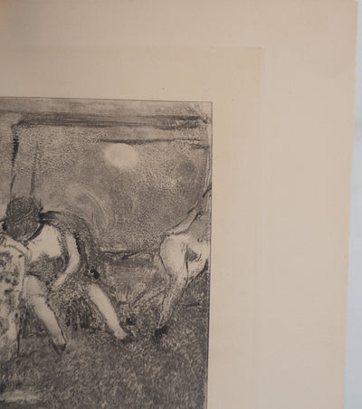 AF Edgar DEGAS: Model with arched back, Original engraving, 1935