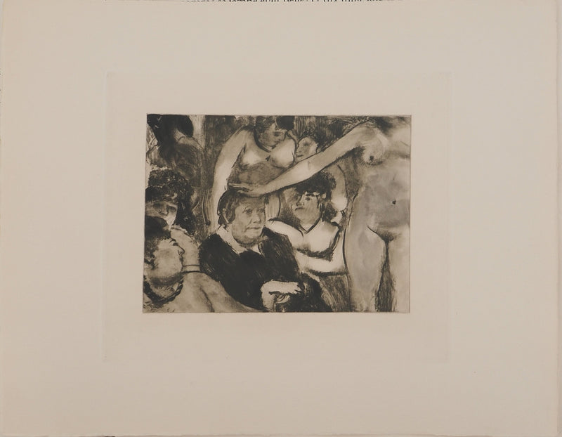 AF Edgar DEGAS: Model with arched back, Original engraving, 1935