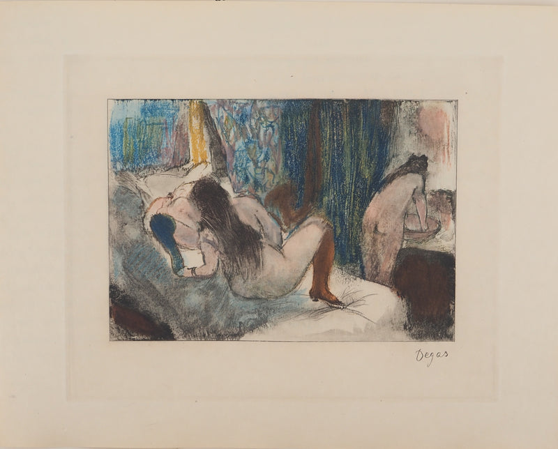 AF Edgar DEGAS: Model with arched back, Original engraving, 1935