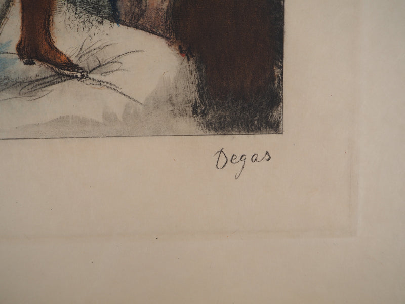 AF Edgar DEGAS: Model with arched back, Original engraving, 1935