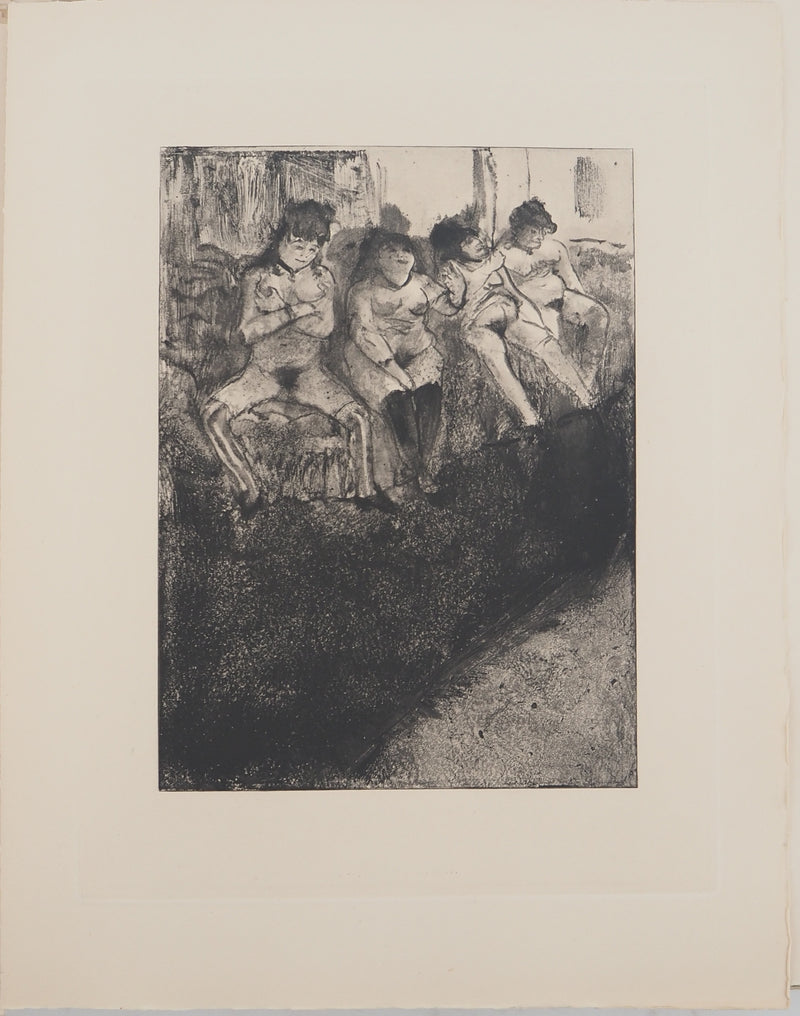 AF Edgar DEGAS: Model with arched back, Original engraving, 1935