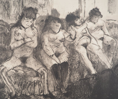 AF Edgar DEGAS: Model with arched back, Original engraving, 1935