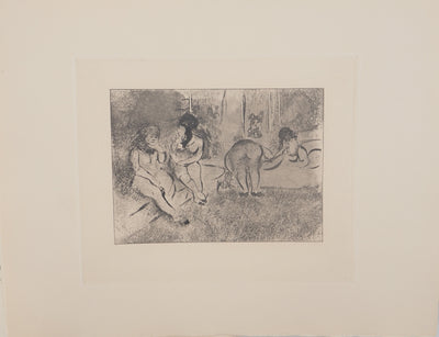 AF Edgar DEGAS: Model with arched back, Original engraving, 1935