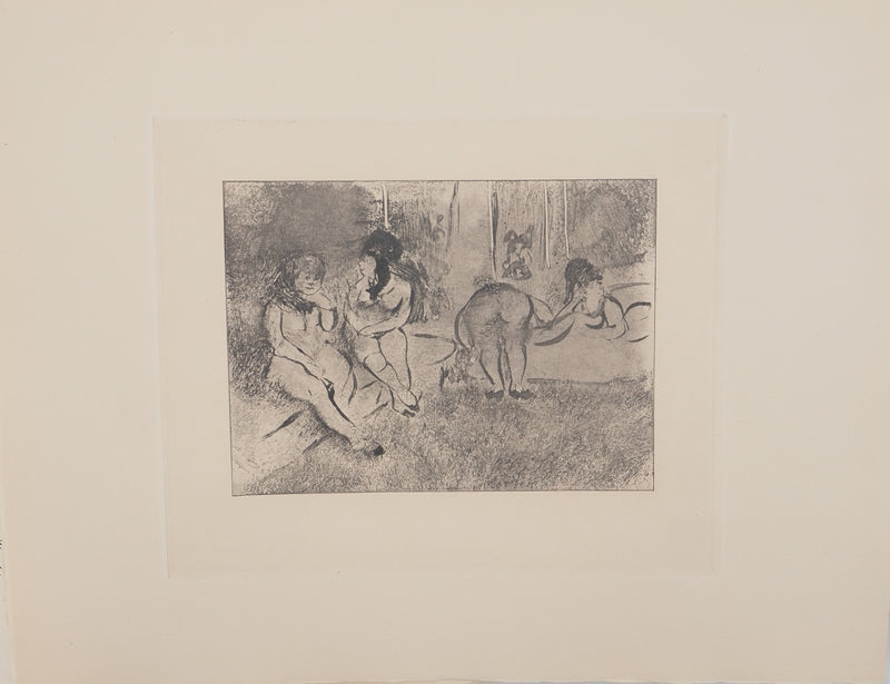 AF Edgar DEGAS: Model with arched back, Original engraving, 1935
