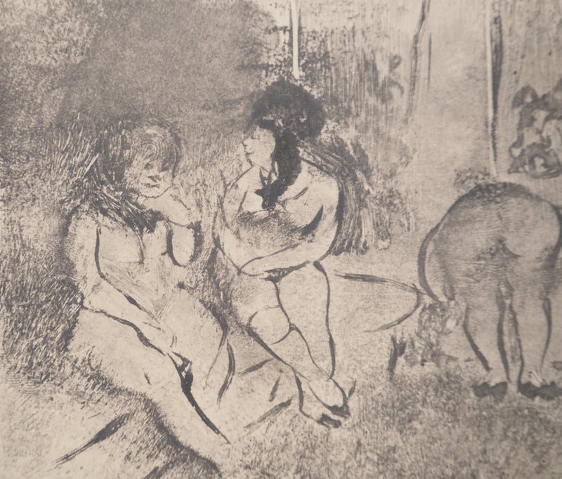 AF Edgar DEGAS: Model with arched back, Original engraving, 1935