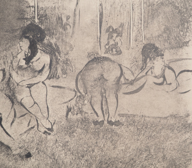 AF Edgar DEGAS: Model with arched back, Original engraving, 1935