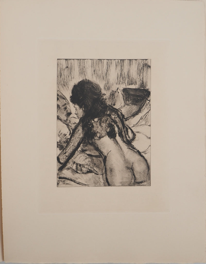 AF Edgar DEGAS: Model with arched back, Original engraving, 1935