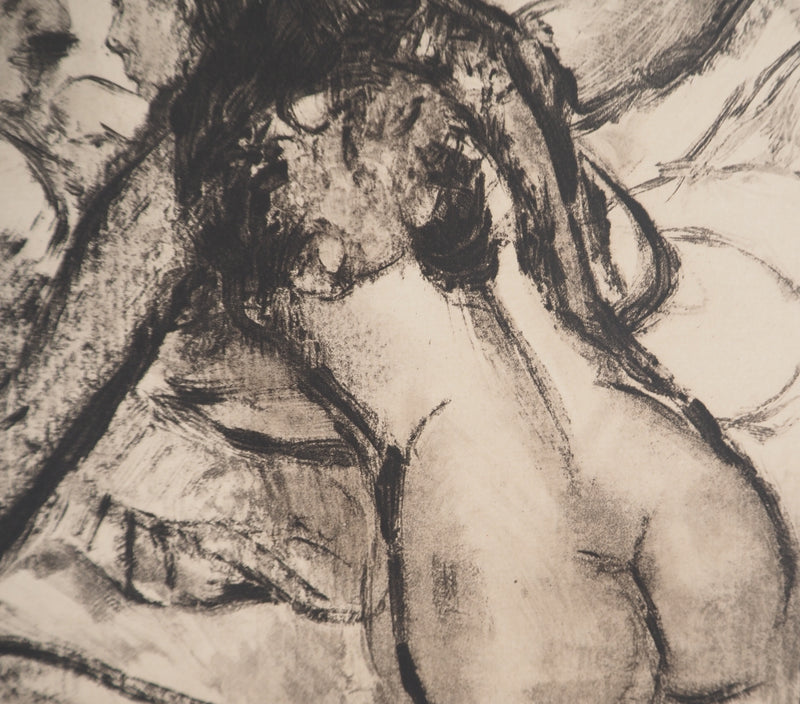 AF Edgar DEGAS: Model with arched back, Original engraving, 1935