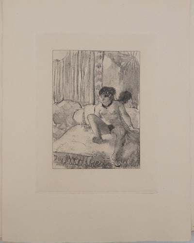 AF Edgar DEGAS: Model with arched back, Original engraving, 1935