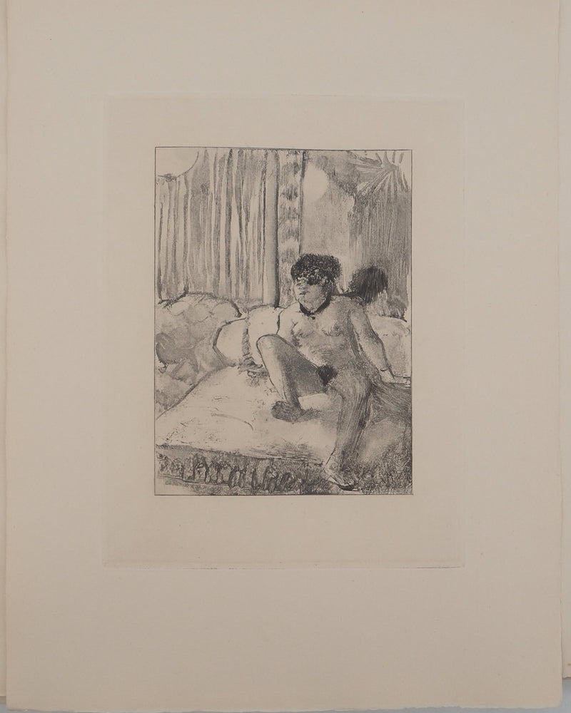 AF Edgar DEGAS: Model with arched back, Original engraving, 1935