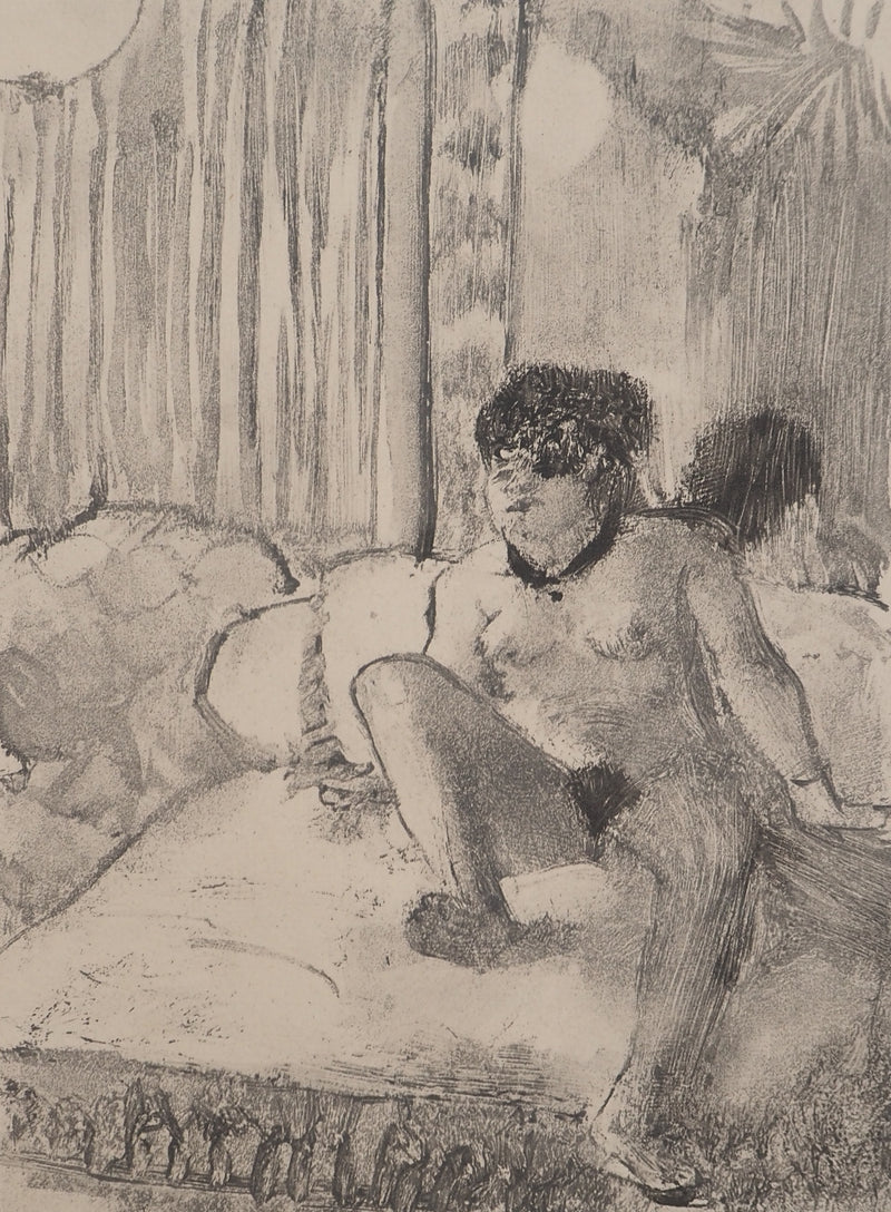 AF Edgar DEGAS: Model with arched back, Original engraving, 1935