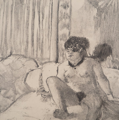 AF Edgar DEGAS: Model with arched back, Original engraving, 1935