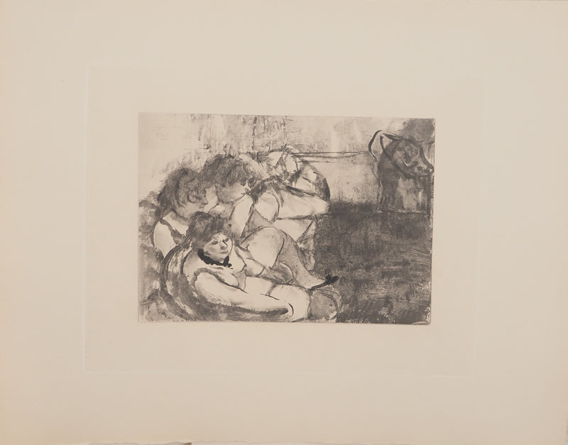 AF Edgar DEGAS: Model with arched back, Original engraving, 1935